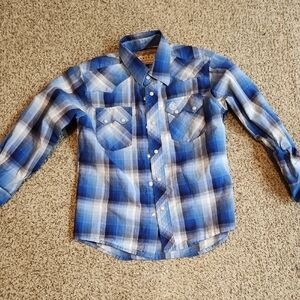 Kids Blue Plaid Button-Down Shirt
